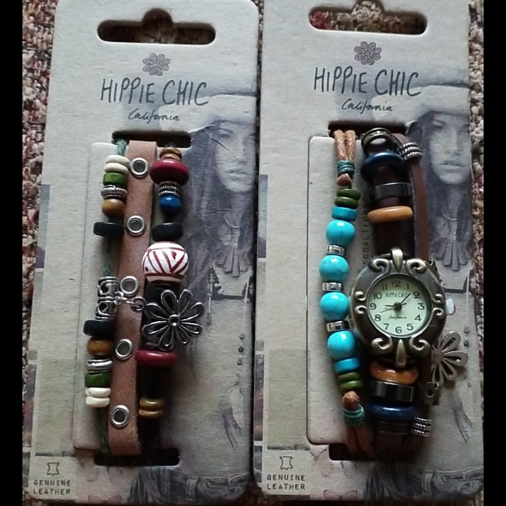 NEW Hippie Chic Genuine Leather Watch Bracelet